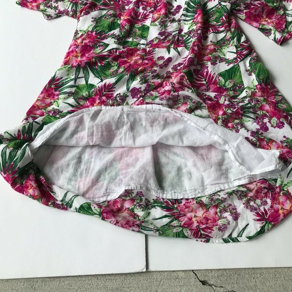 Umgee Cold Shoulder Dress Small Floral Keyhole - Picture 9 of 14